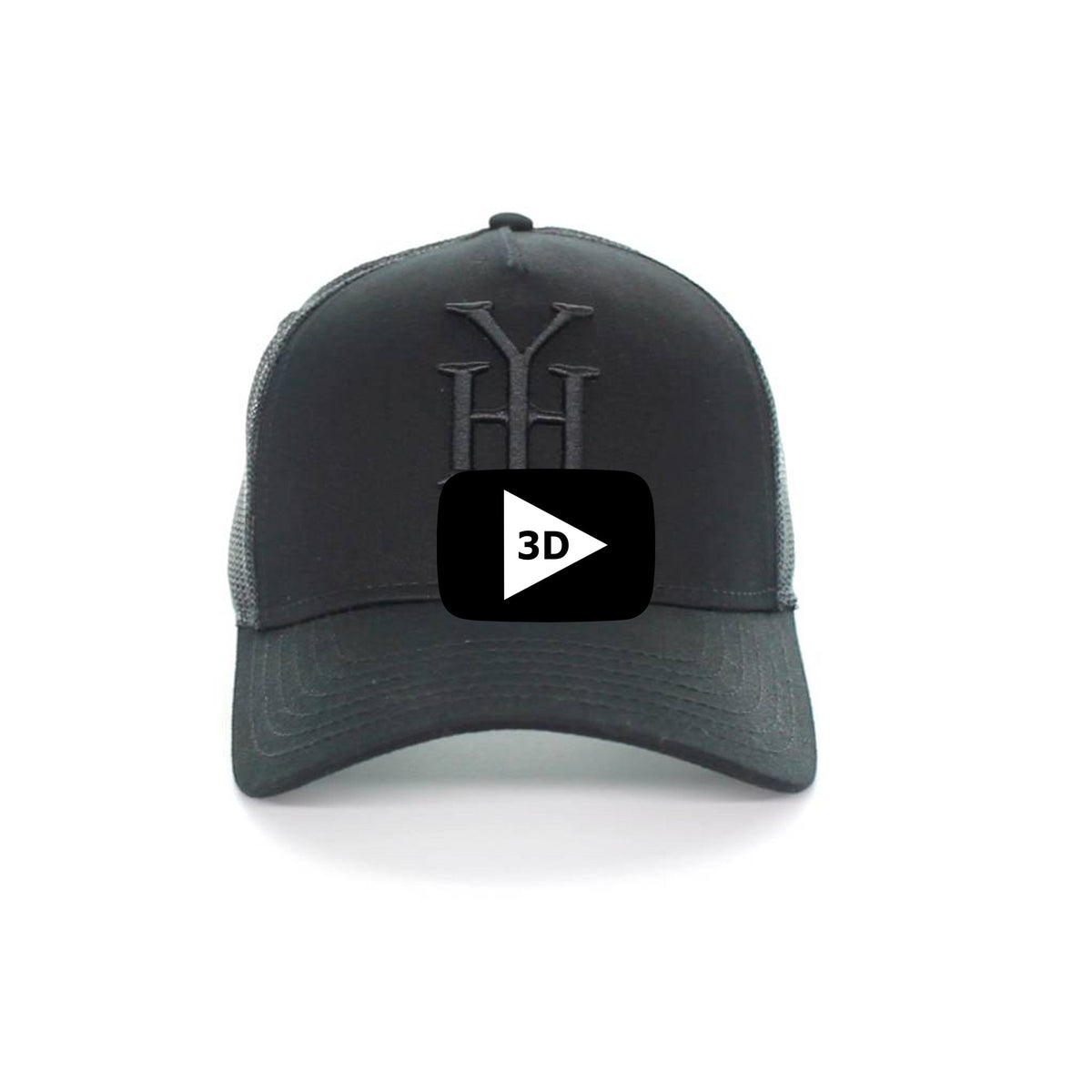 Black Monogram Mesh Trucker Hat