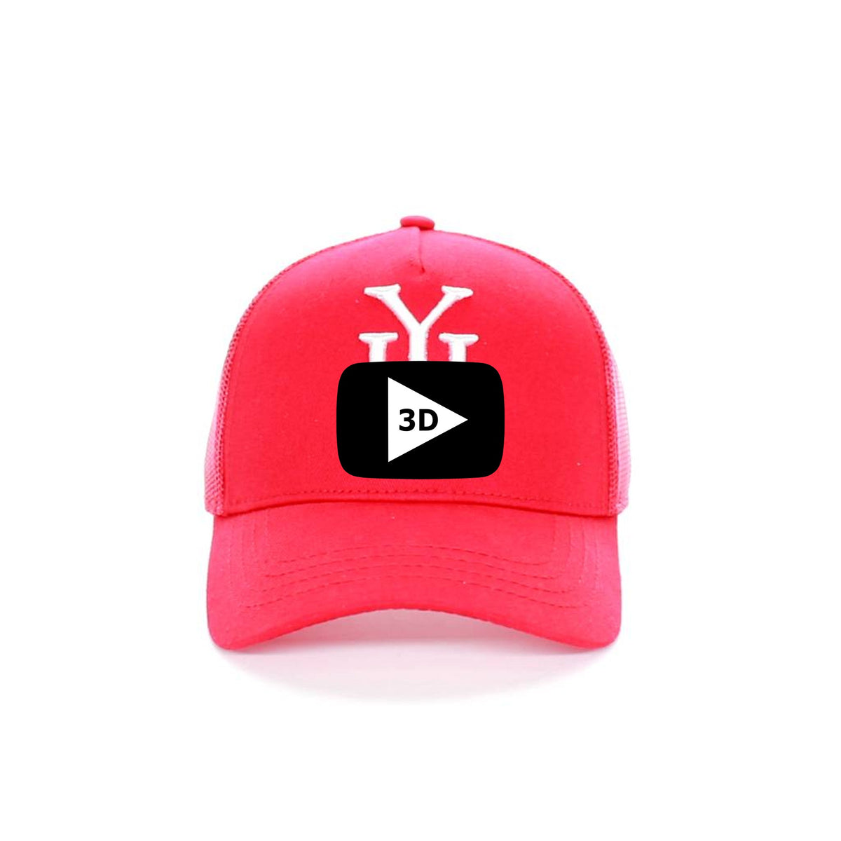 (KIDS) Red Monogram Mesh Trucker Hat