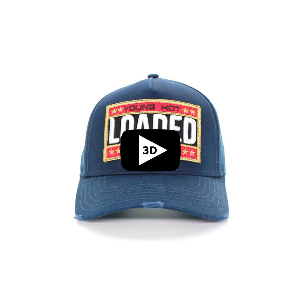 Navy Blue YHL LOADED Colour Patch Canvas Trucker Hat