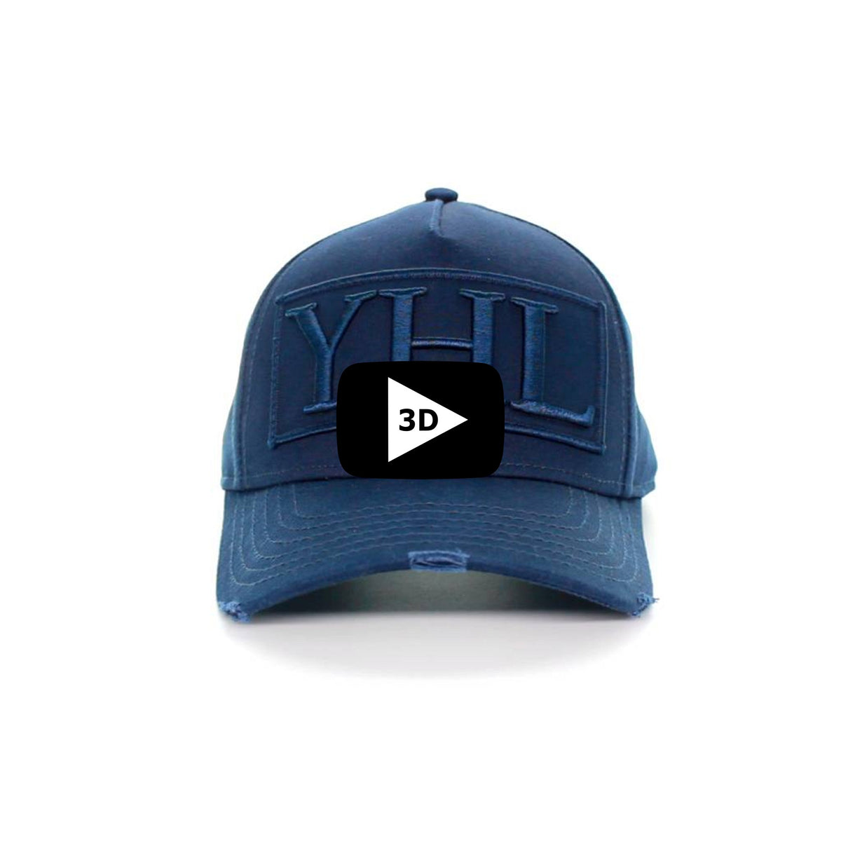 Navy Blue YHL Logo Canvas Trucker Hat