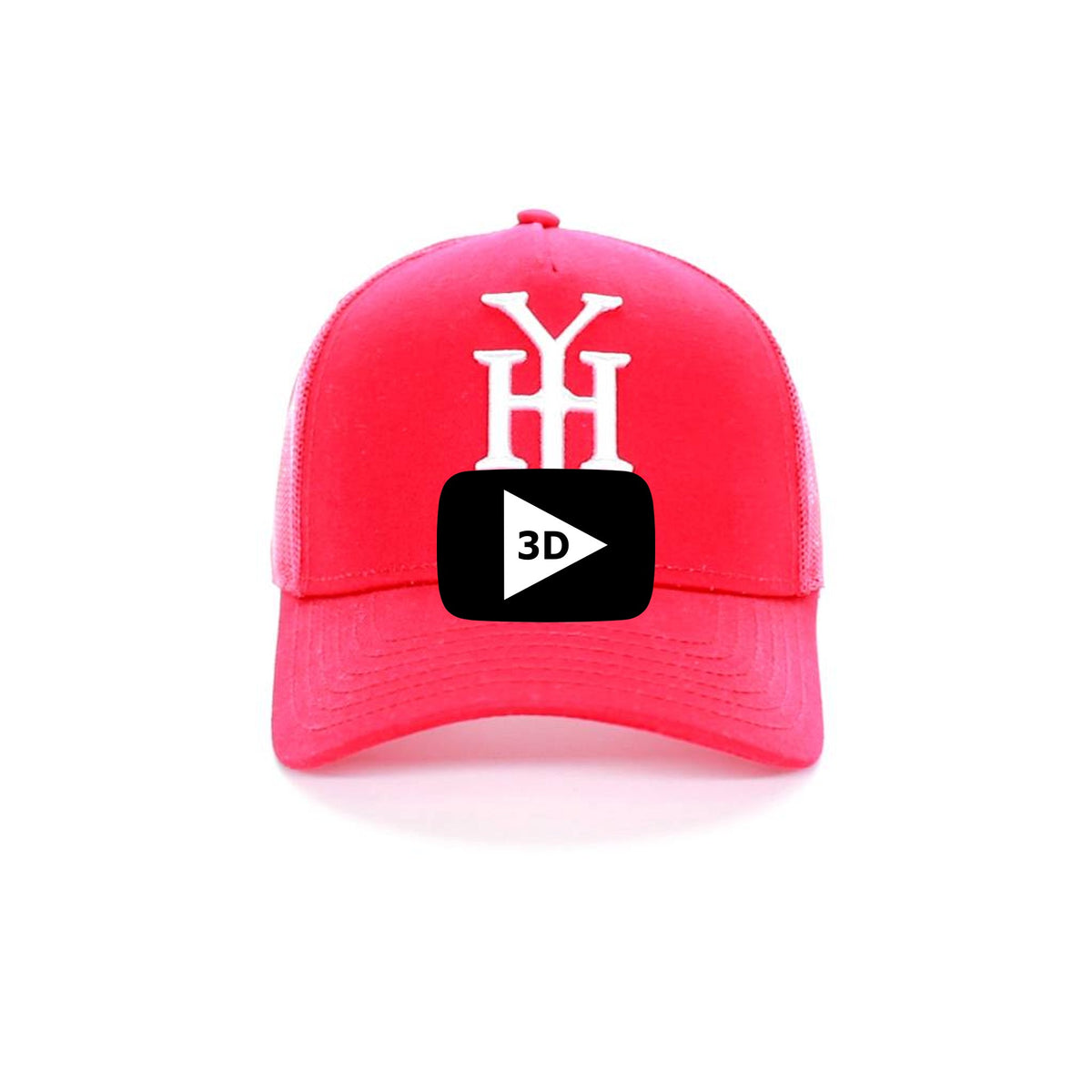 Red Monogram Mesh Trucker Hat
