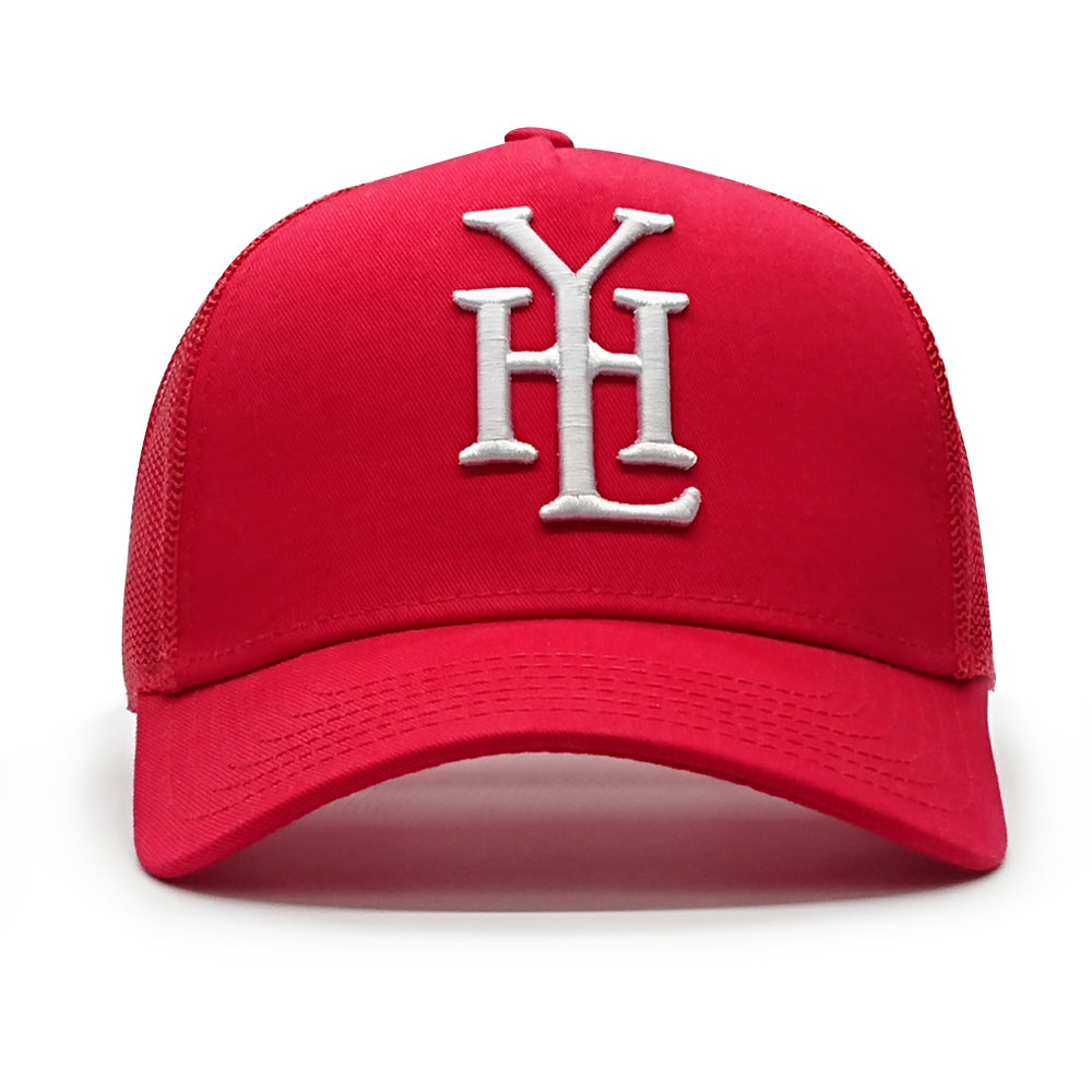 YoungHotLoaded - Kids Red Monogram Mesh Trucker