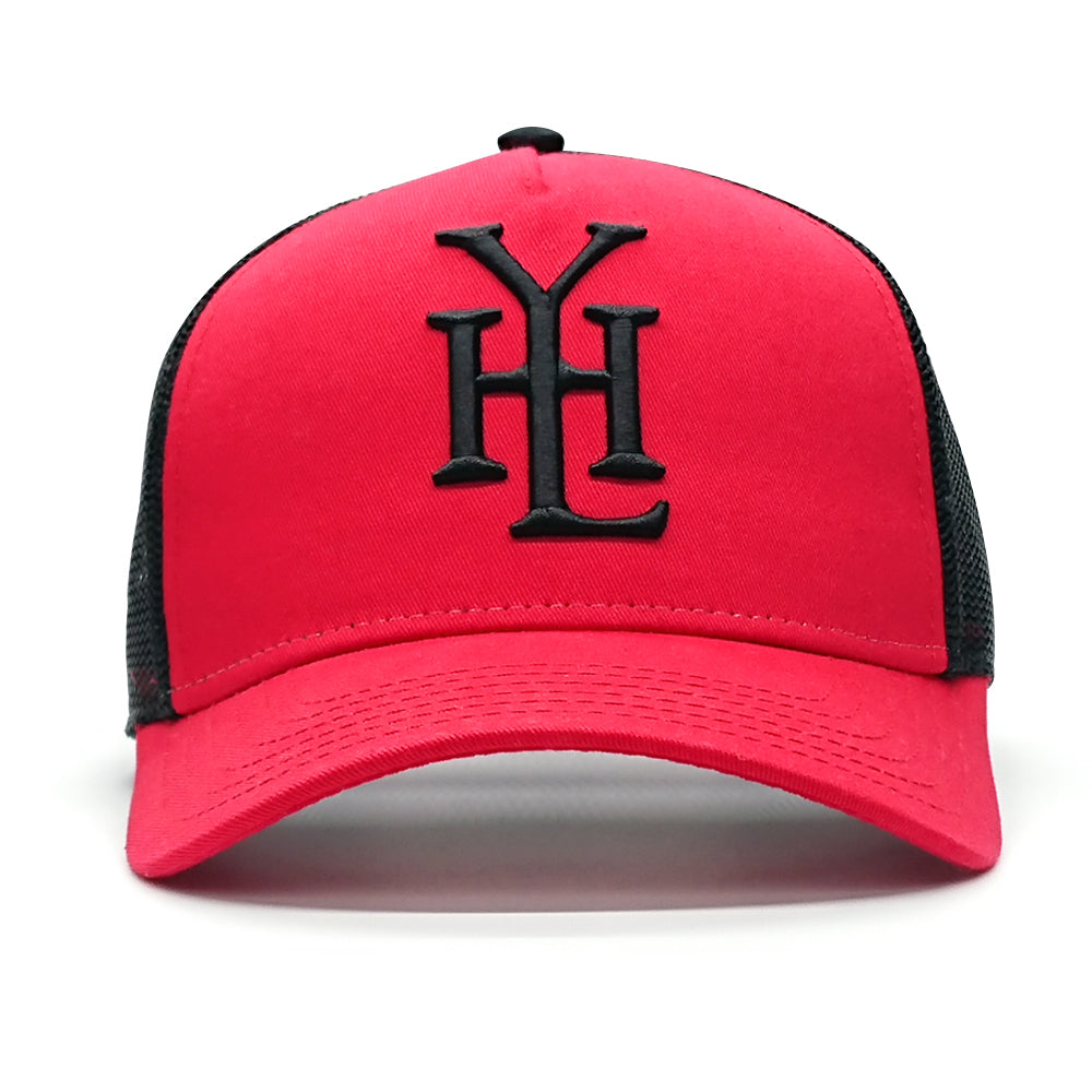 YoungHotLoaded - Red Black Monogram Mesh Trucker