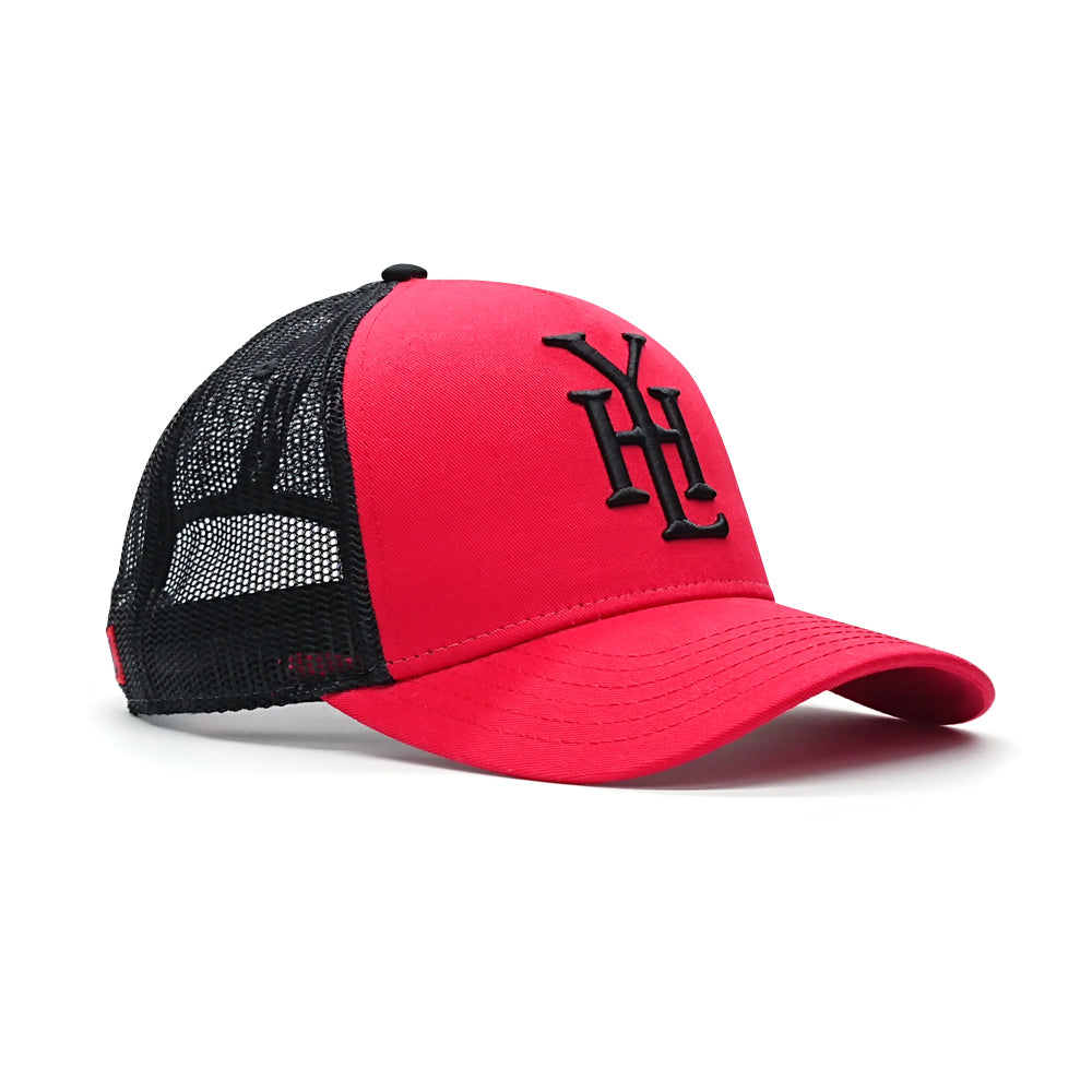 YoungHotLoaded - Red Black Monogram Mesh Trucker