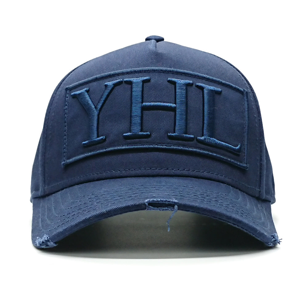 YoungHotLoaded - Navy Blue YHL Logo Canvas Trucker