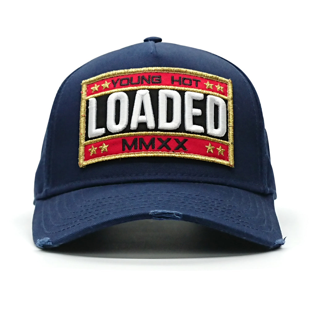 YoungHotLoaded - Navy Blue Loaded Colour Patch Canvas Trucker