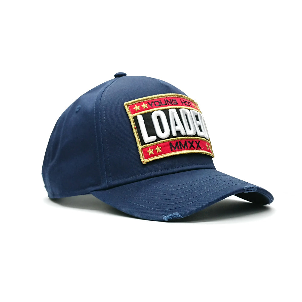 YoungHotLoaded - Navy Blue Loaded Colour Patch Canvas Trucker