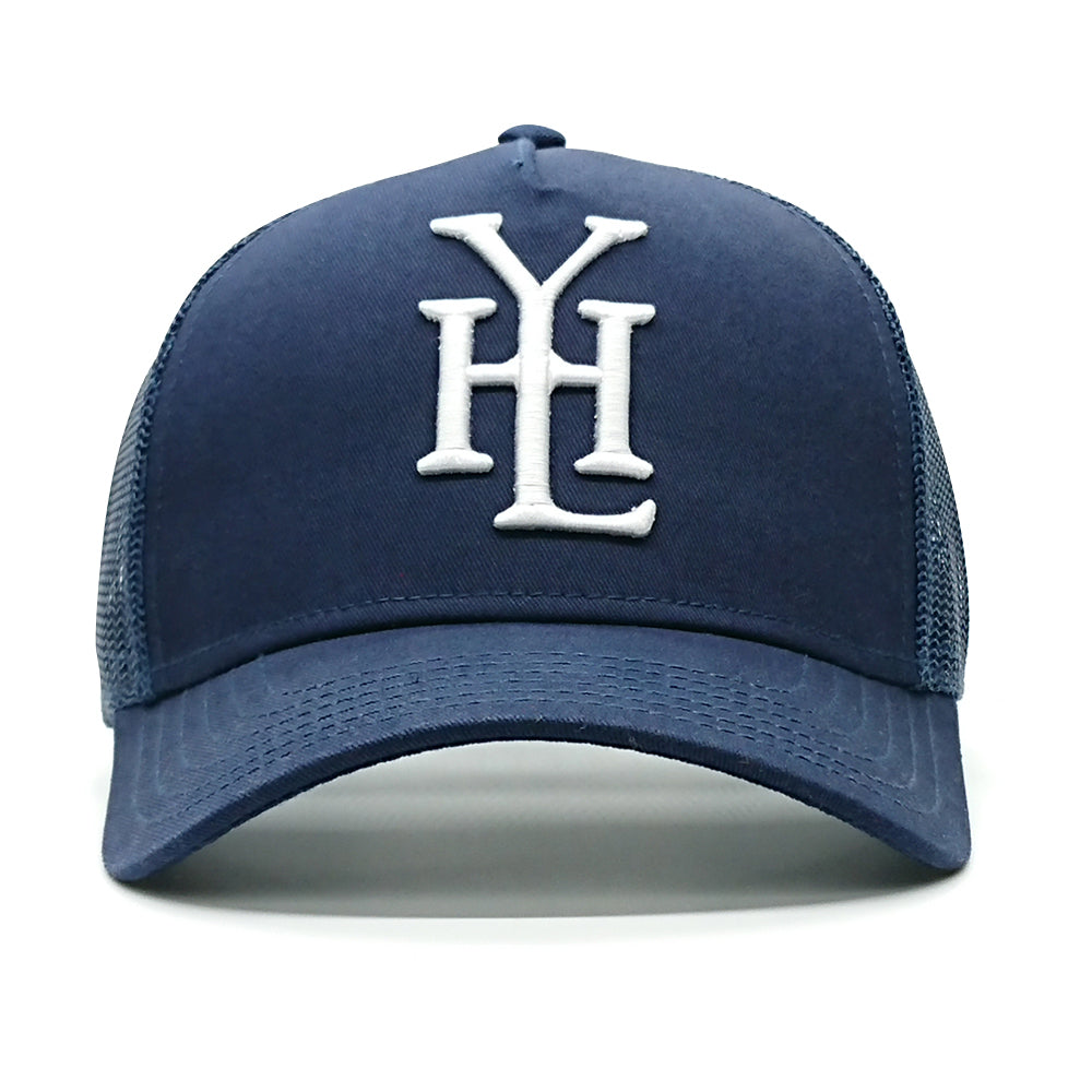 YoungHotLoaded - Navy Blue Monogram Mesh Trucker