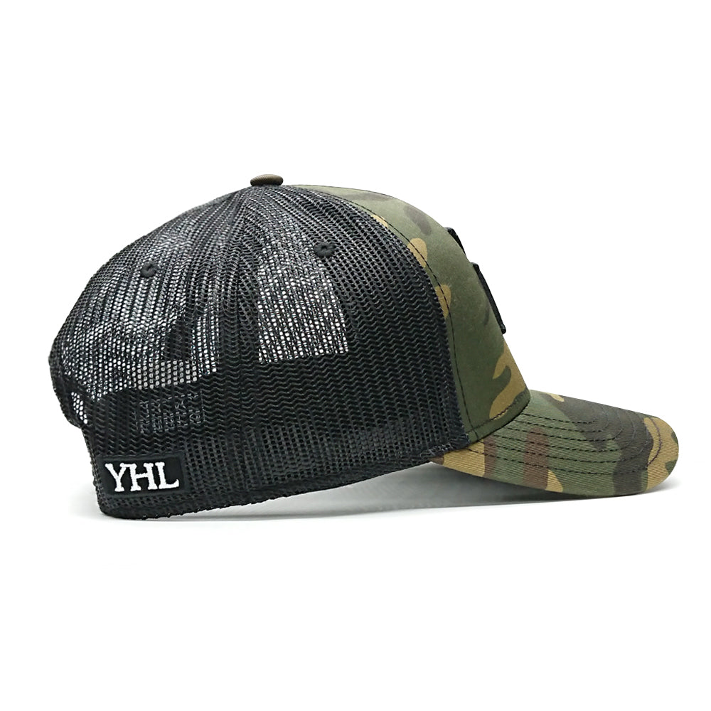 YoungHotLoaded  Camo Monogram Mesh Trucker Hat