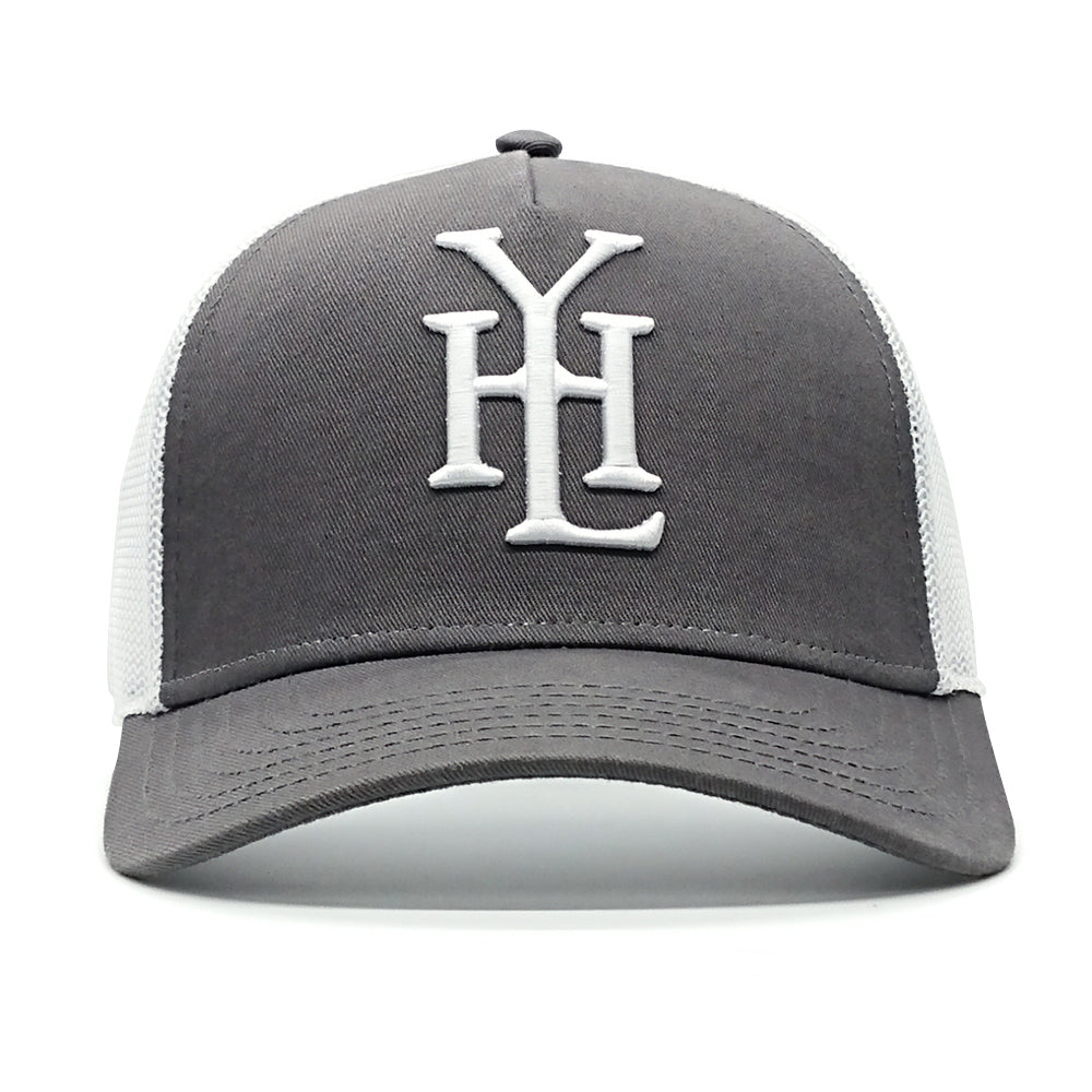 YoungHotLoaded - Grey White Monogram Mesh Trucker