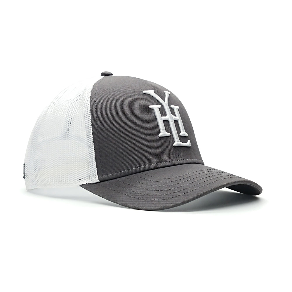 YoungHotLoaded - Grey White Monogram Mesh Trucker