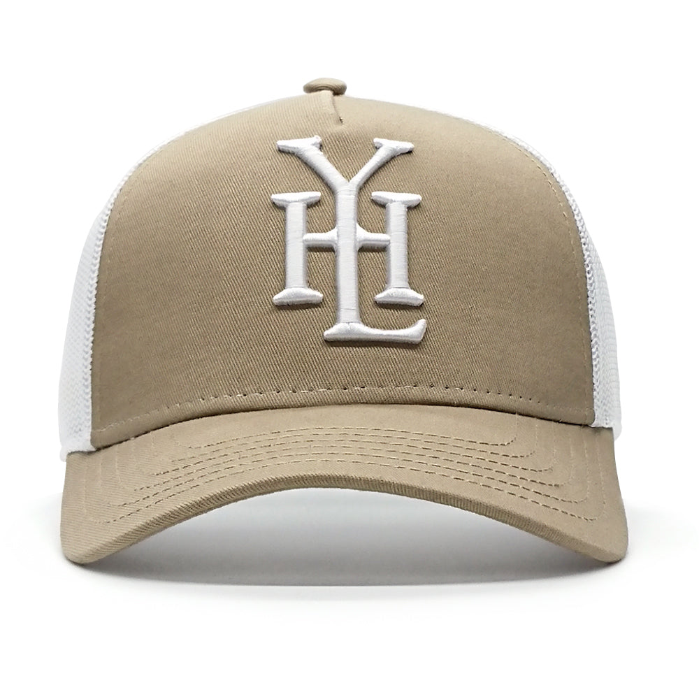 YoungHotLoaded - Khaki White Monogram Mesh Trucker