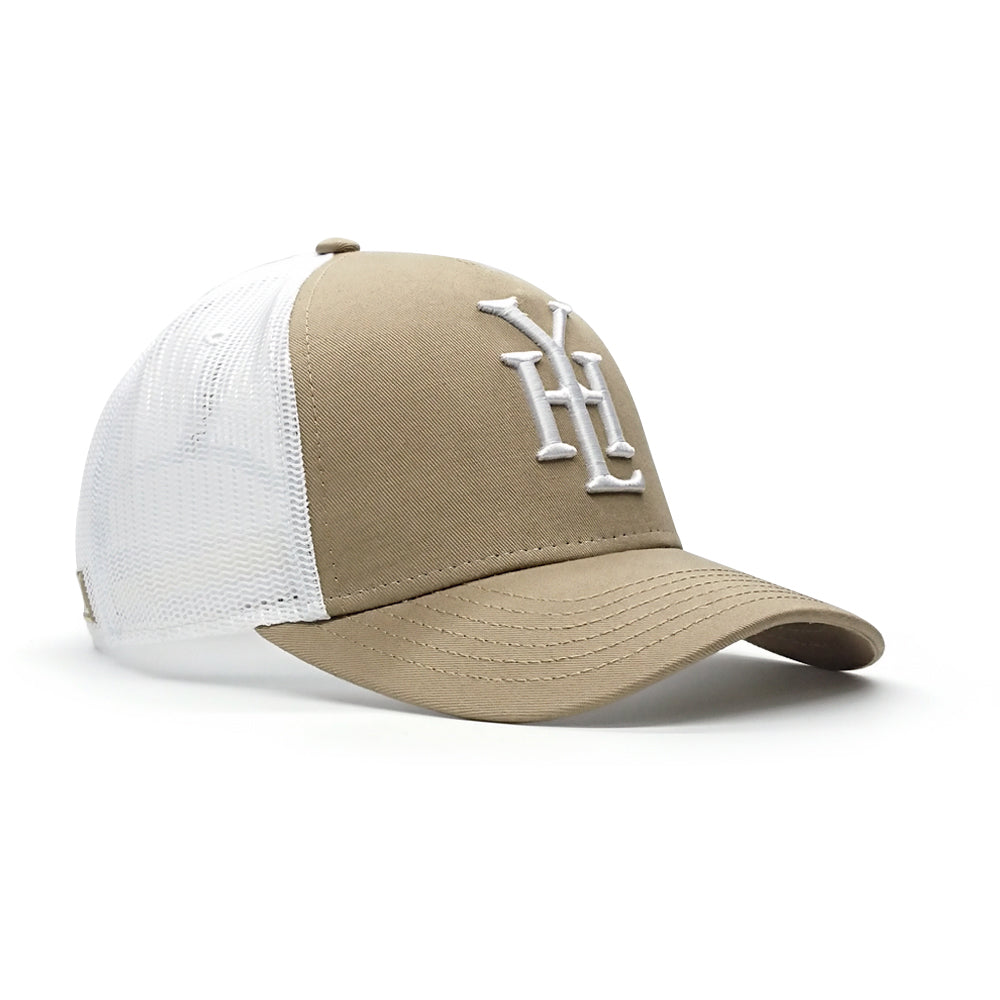 YoungHotLoaded - Khaki White Monogram Mesh Trucker